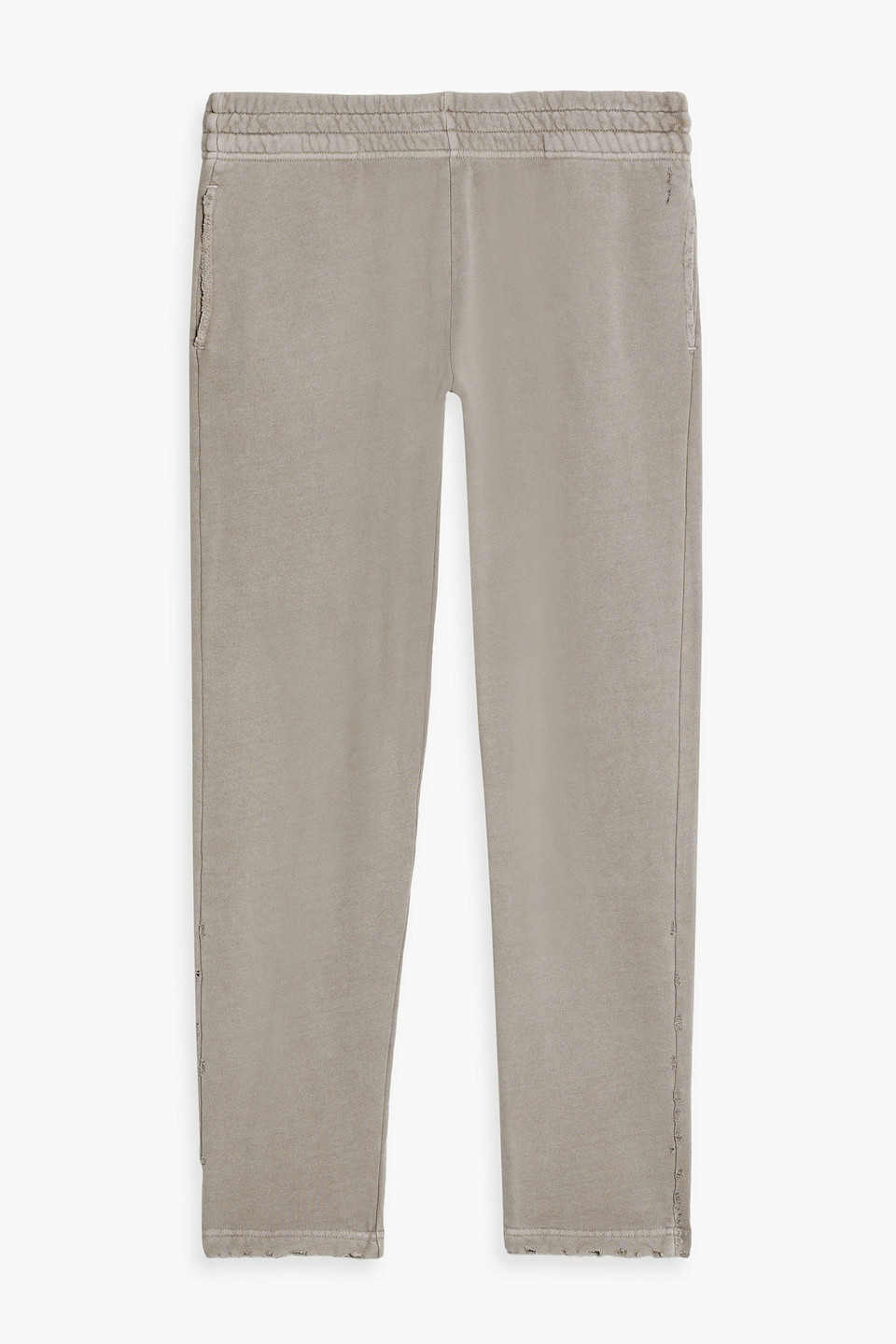 John Elliott Distressed French Cotton-terry Sweatpants In Taupe