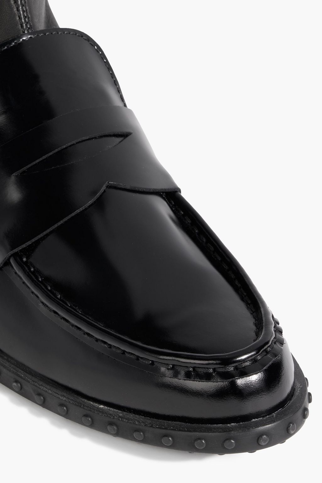 TOD'S Stretch and glossed-leather boots