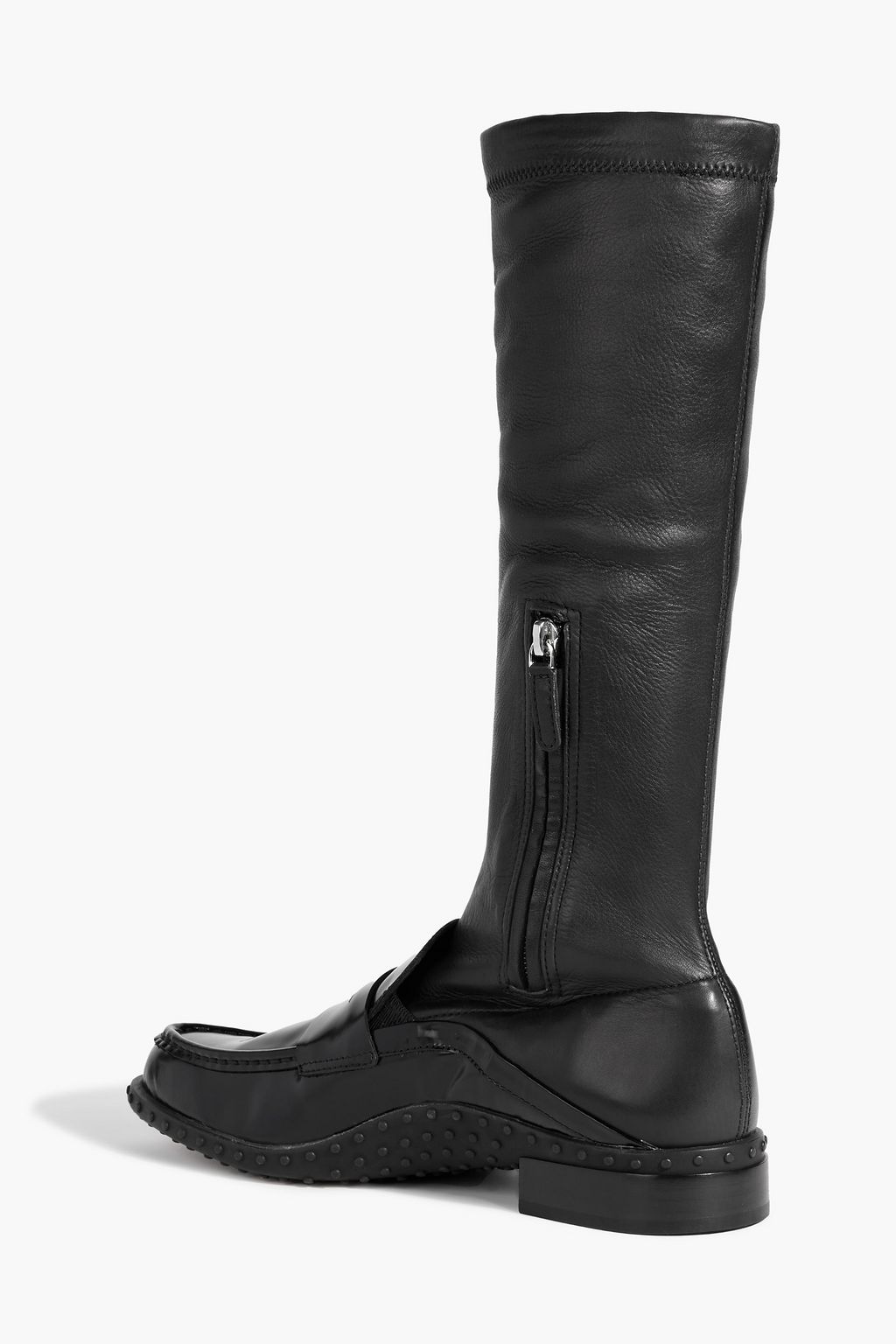 TOD'S Stretch and glossed-leather boots