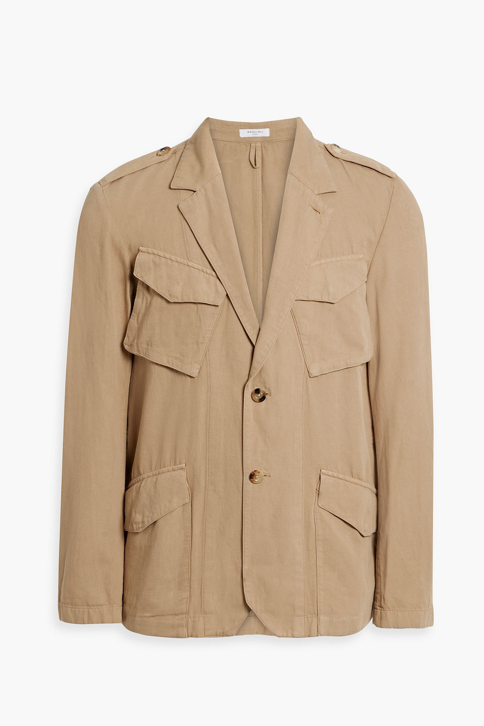 Boglioli Cotton And Linen-blend Canvas Jacket In Neutral