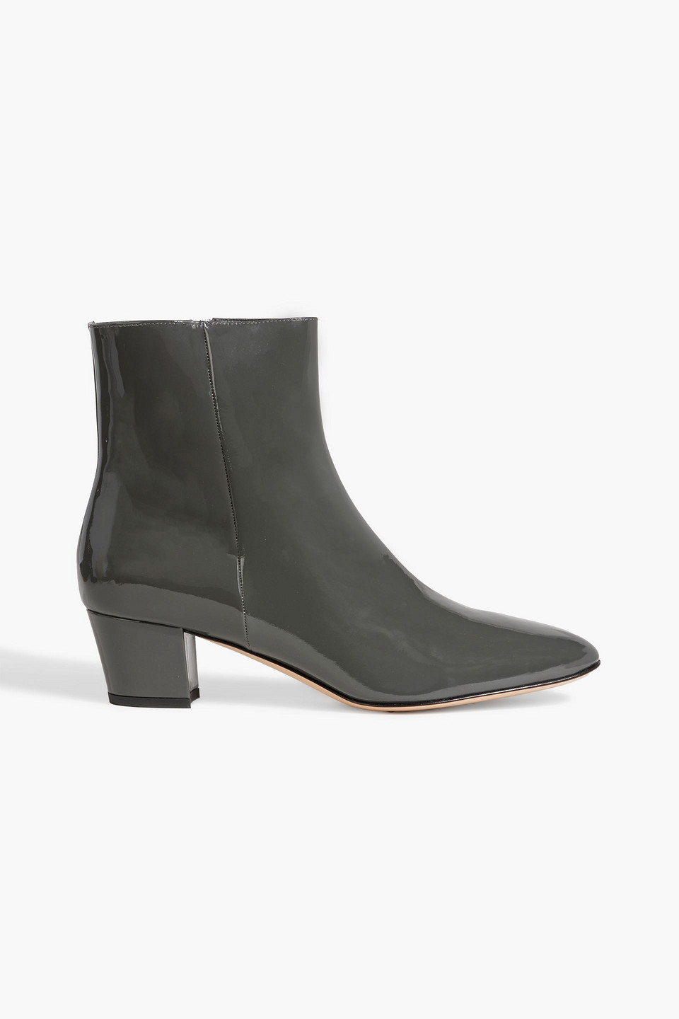Gianvito Rossi Ginnie Patent-leather Ankle Boots In Dark Gray