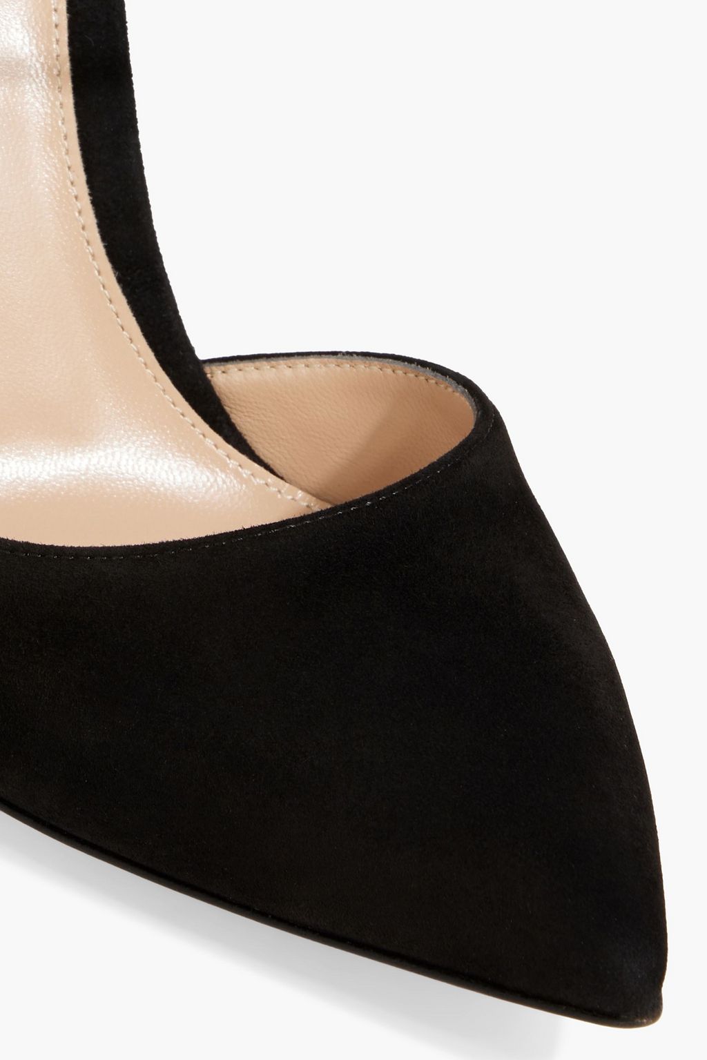 GIANVITO ROSSI Jewel crystal-embellished PVC and suede pumps