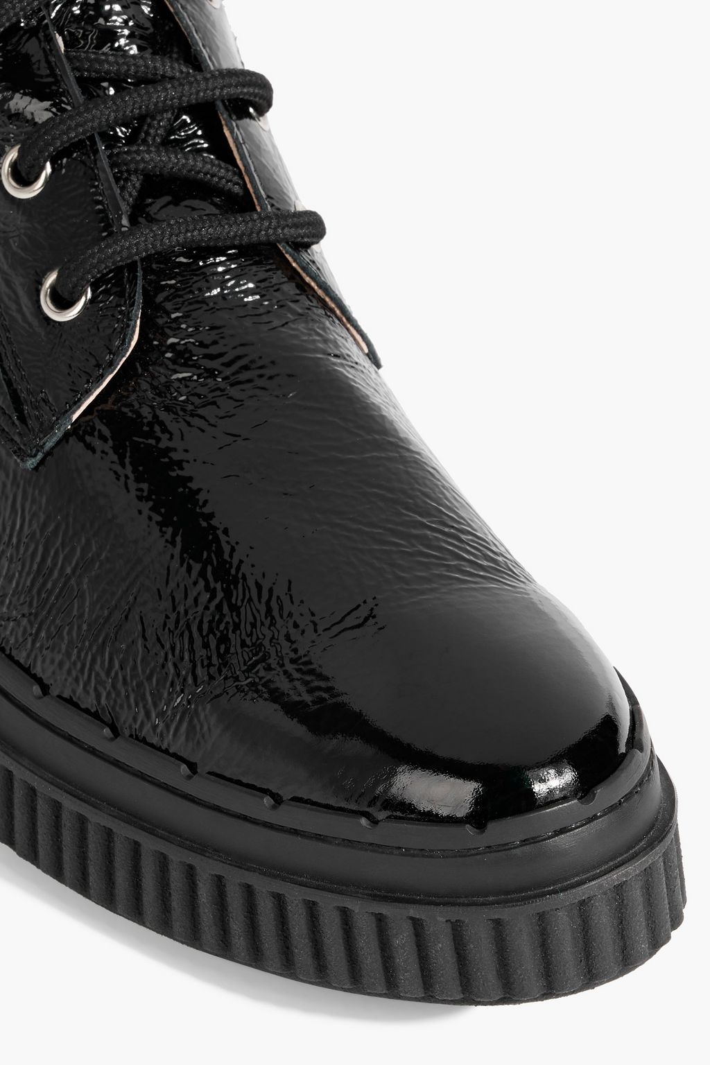 TOD'S Crinkled patent-leather ankle boots