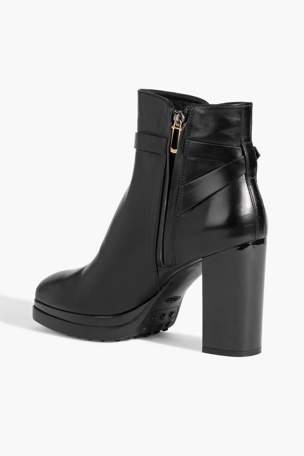 TOD'S Buckled two-tone leather ankle boots