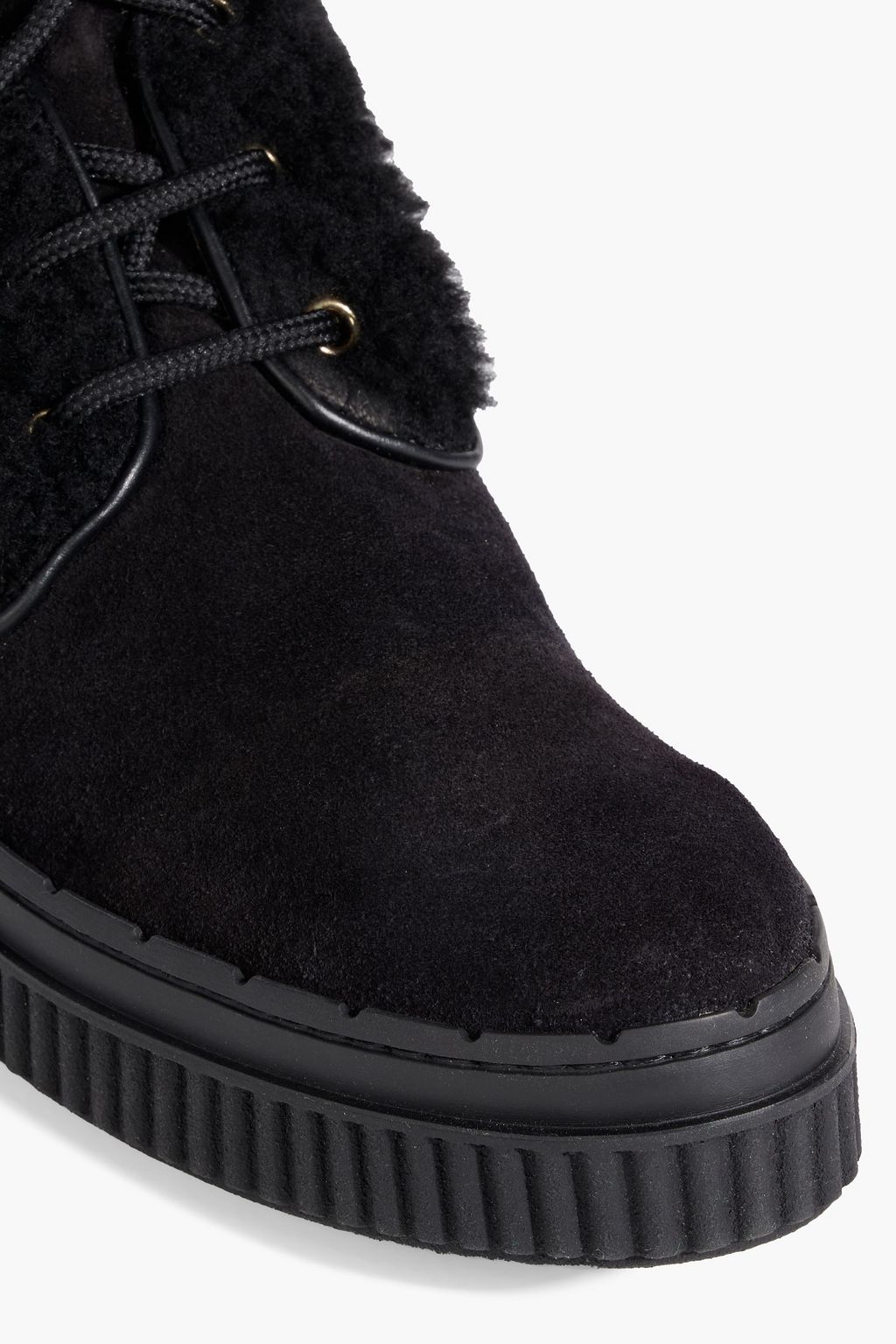 TOD'S Lace-up shearling ankle boots