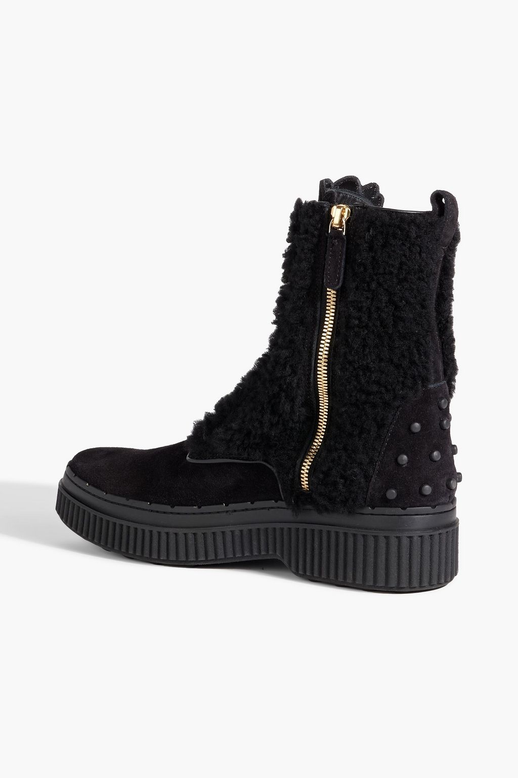 TOD'S Lace-up shearling ankle boots