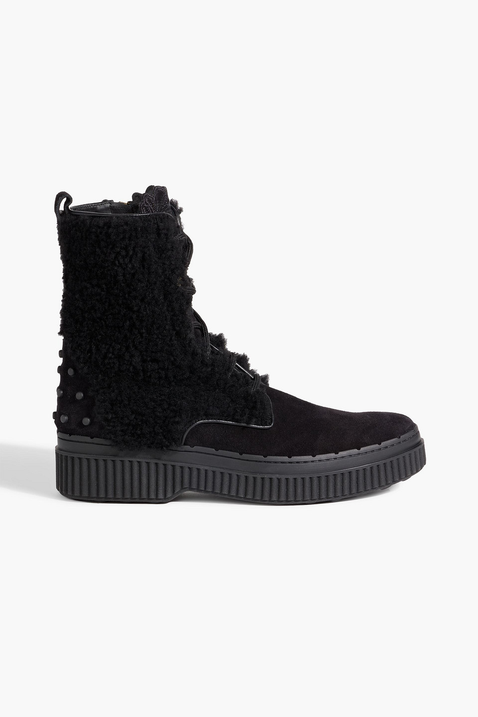 Lace-up shearling ankle boots