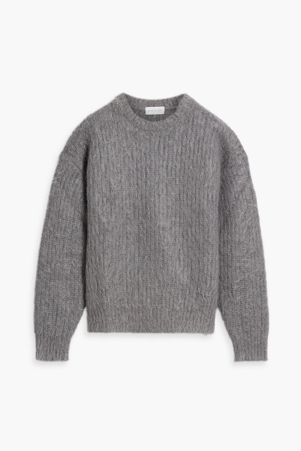 Brushed ribbed-knit sweater