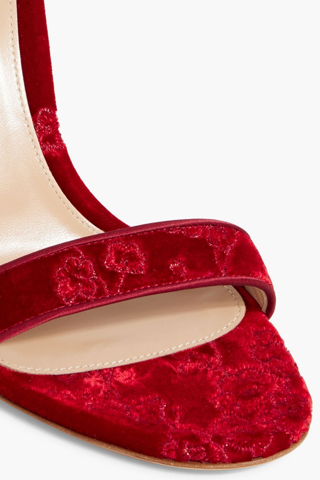 GIANVITO ROSSI Empress embroidered velvet sandals