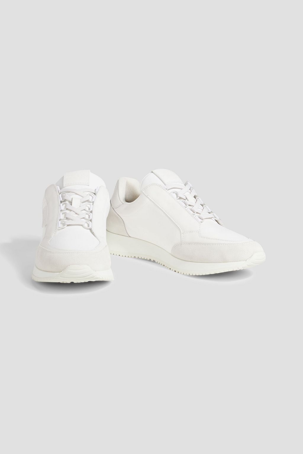 GIANVITO ROSSI Powell suede-trimmed leather sneakers