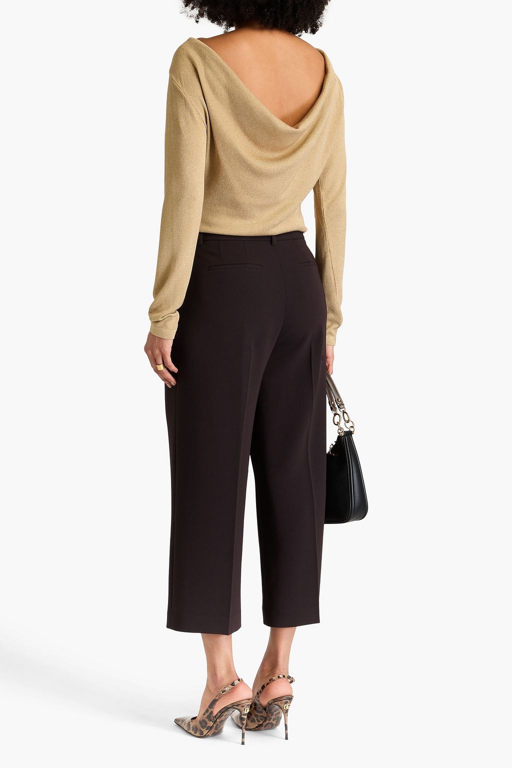 ALBERTA FERRETTI كنزة رياضية من نسيج محبوك بلون معدني