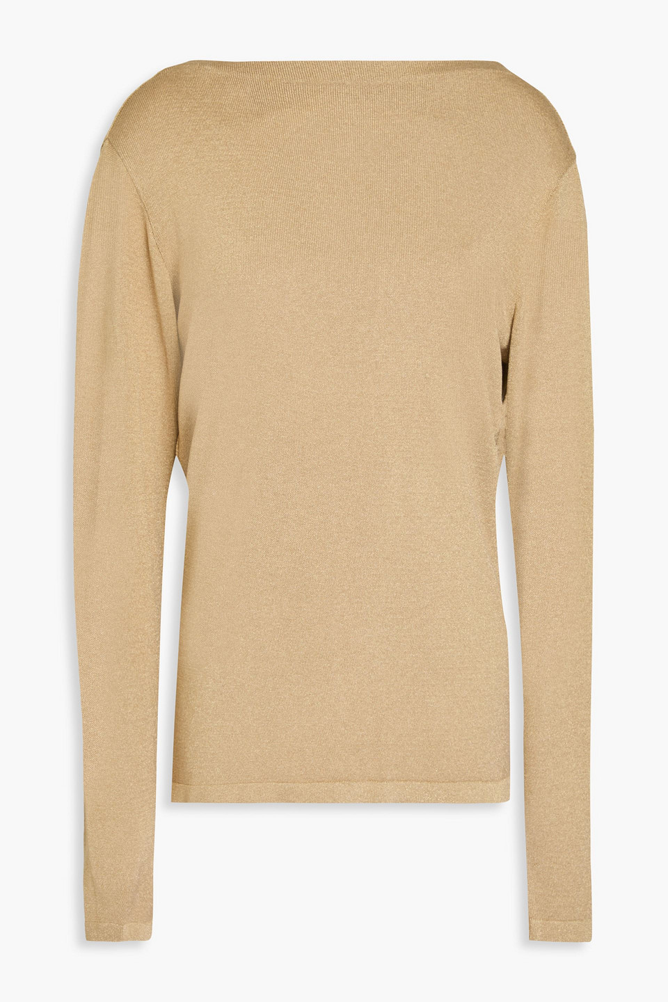 Alberta Ferretti Metallic Knitted Sweater In Gold