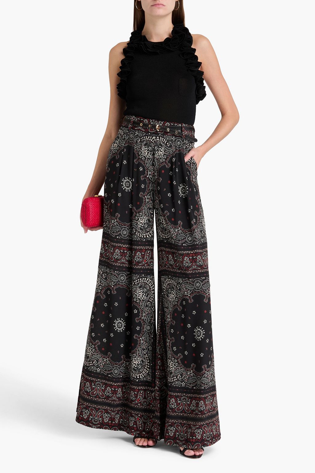 ZIMMERMANN Ruffled knitted top