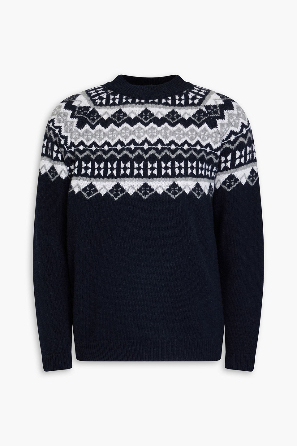Fusalp Glenn Fair Isle Wool And Cashmere-blend Sweater In Navy