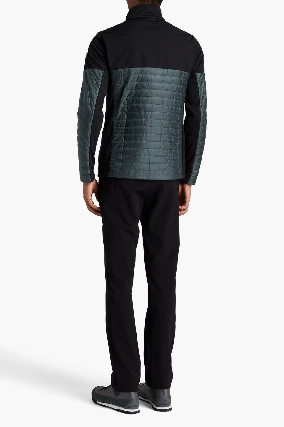 Fusalp Estaris Quilted Shell And Tech-jersey Track Jacket In Grey Green