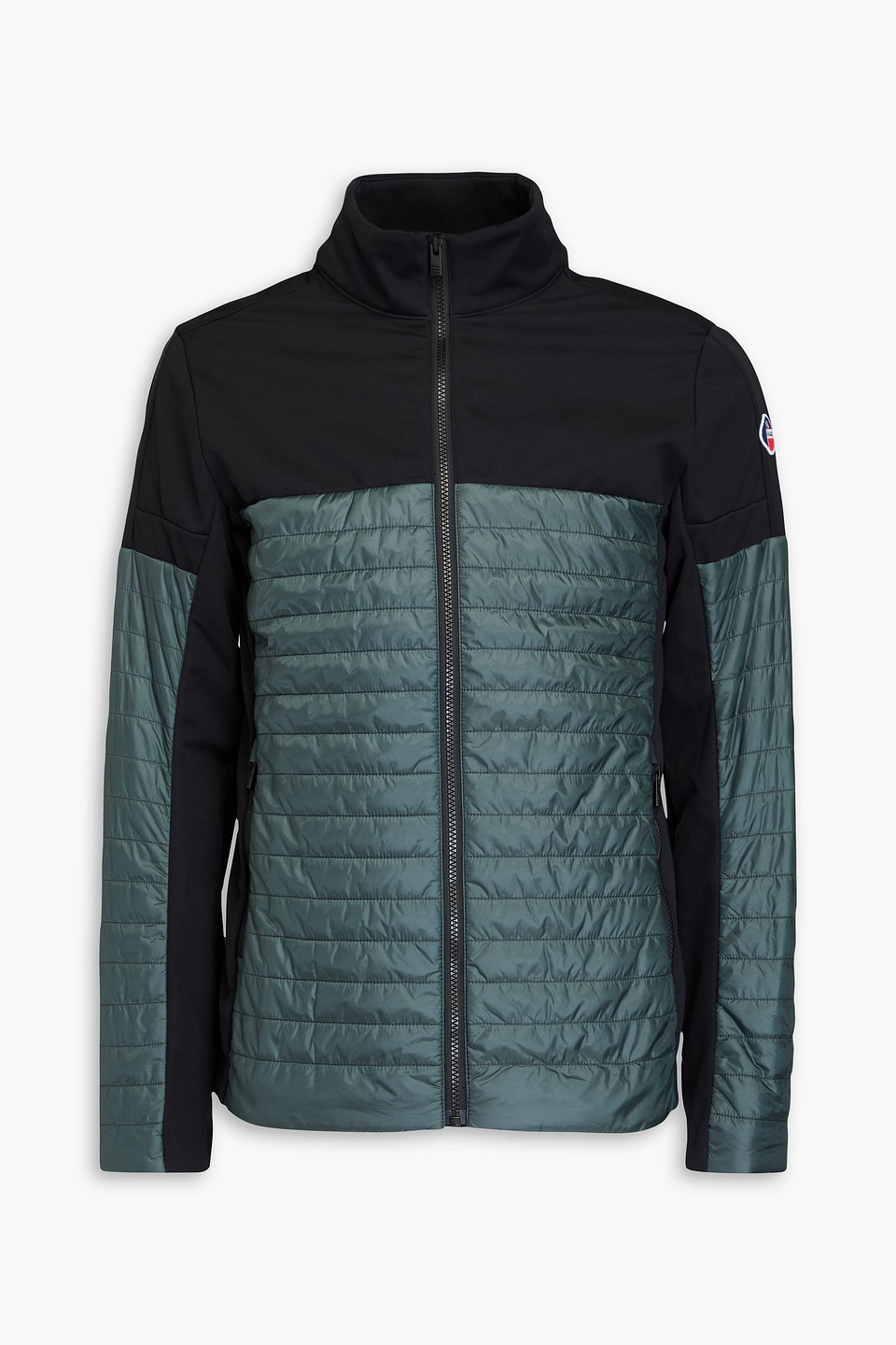 Fusalp Estaris Quilted Shell And Tech-jersey Track Jacket In Grey Green