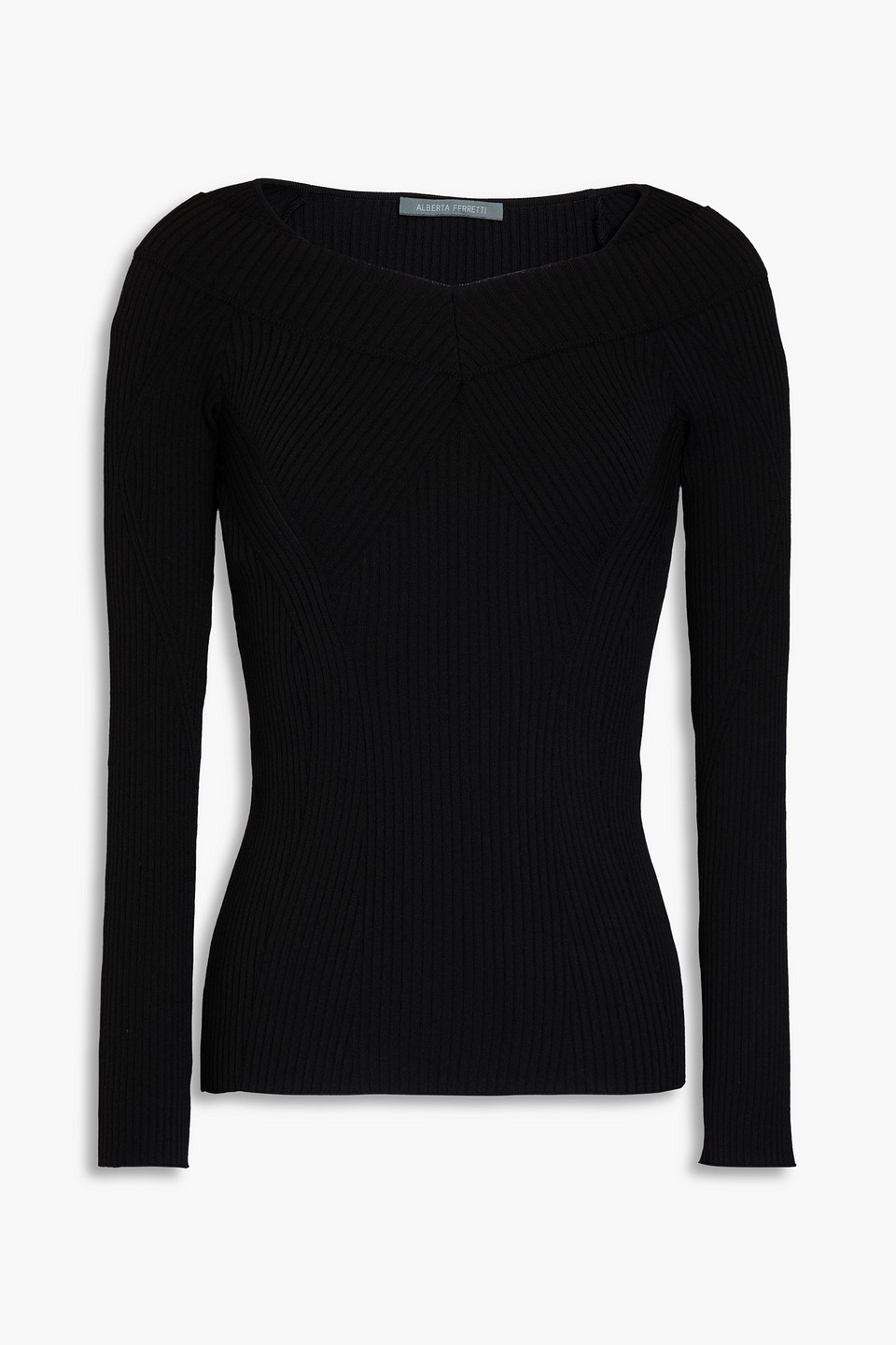 Alberta Ferretti - Ribbed-knit sweater - Black - IT 48