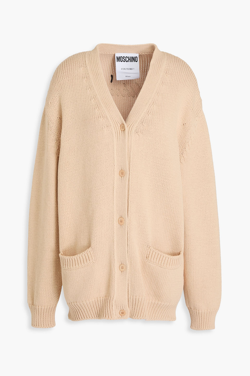Moschino Cotton-blend Cardigan In Beige