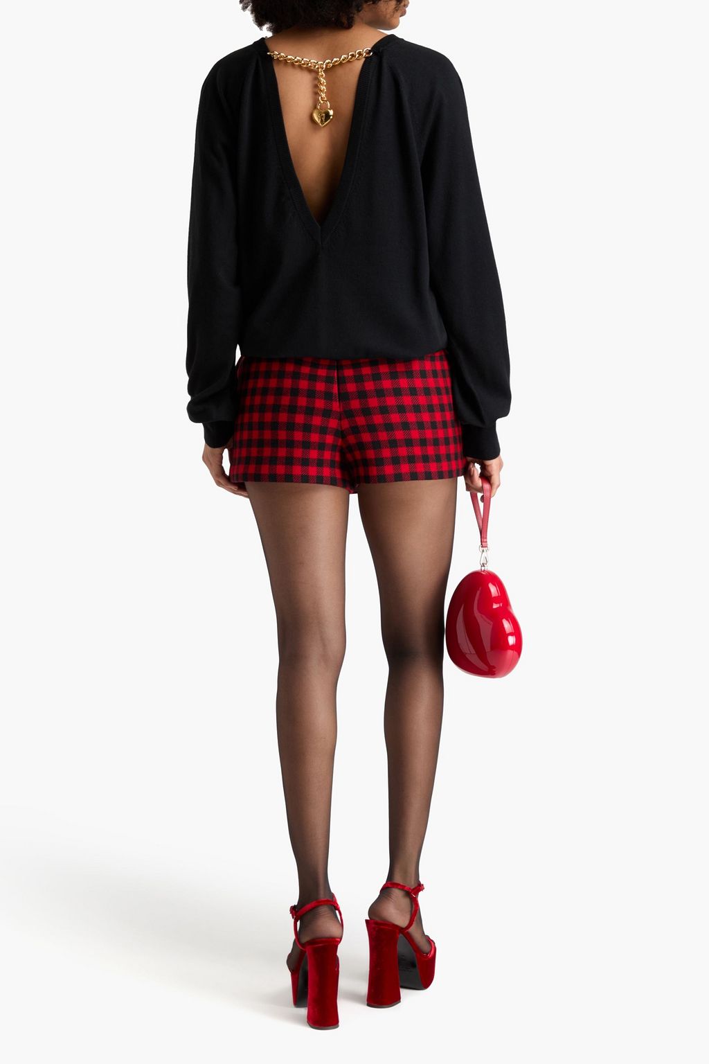 MOSCHINO كنزة رياضية من الصوف مزينة بسلسلة