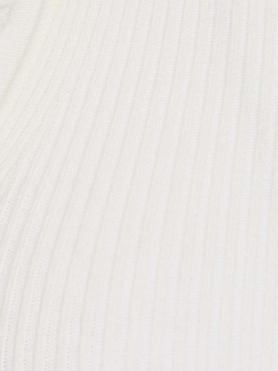 ruffled ribbed-knit top