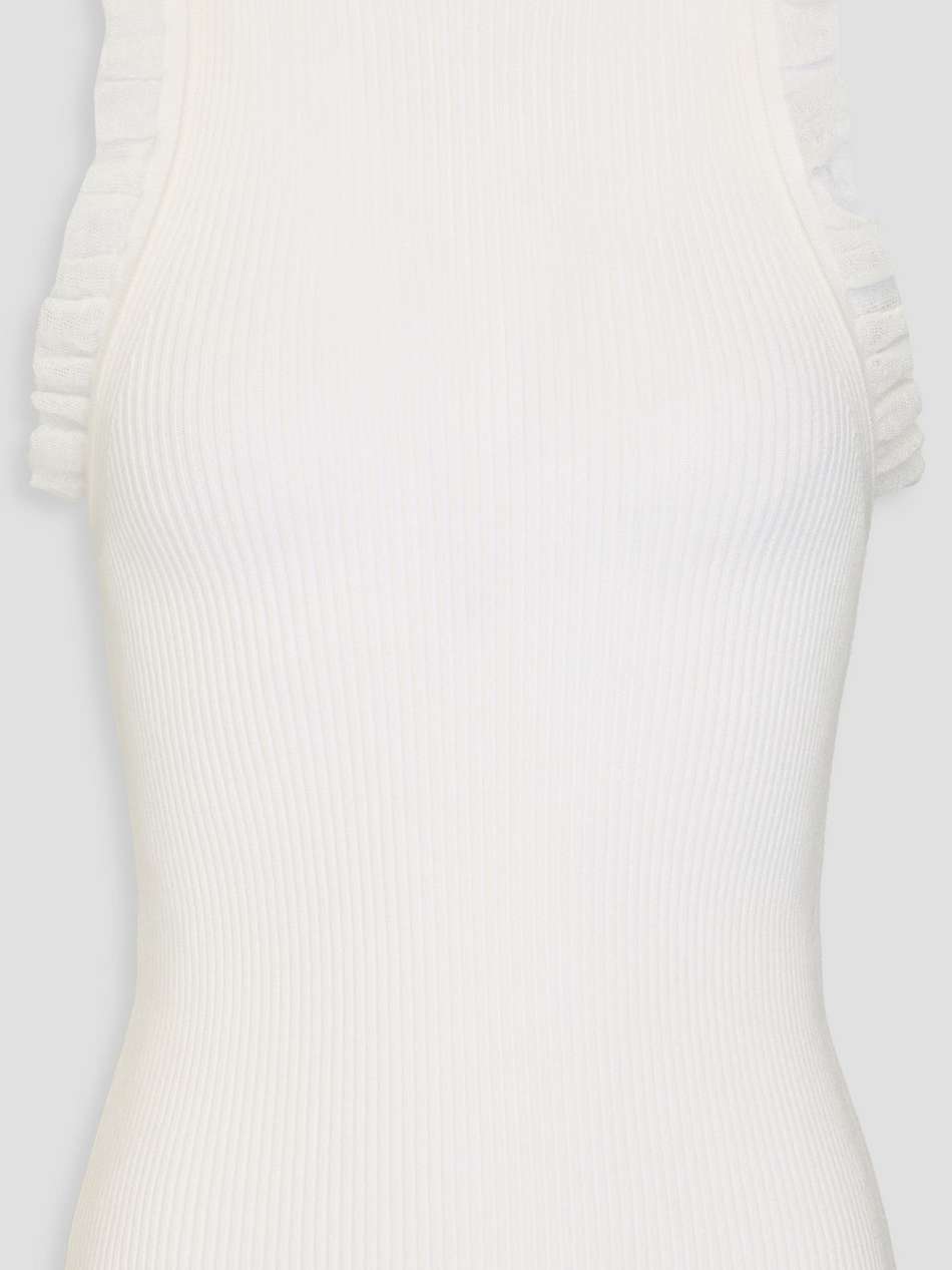 ruffled ribbed-knit top