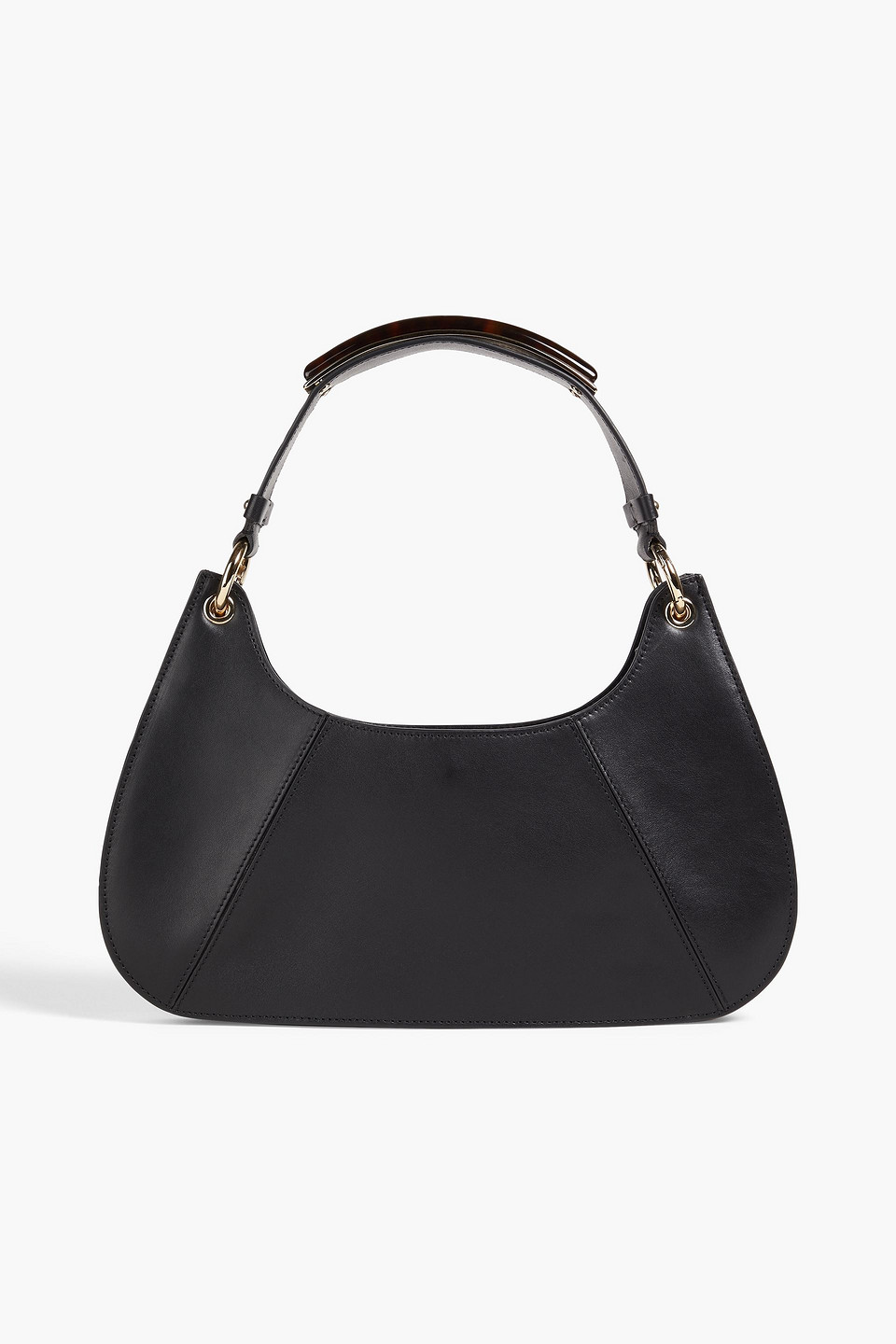 Alberta Ferretti Embellished Leather Shoulder Bag In Black