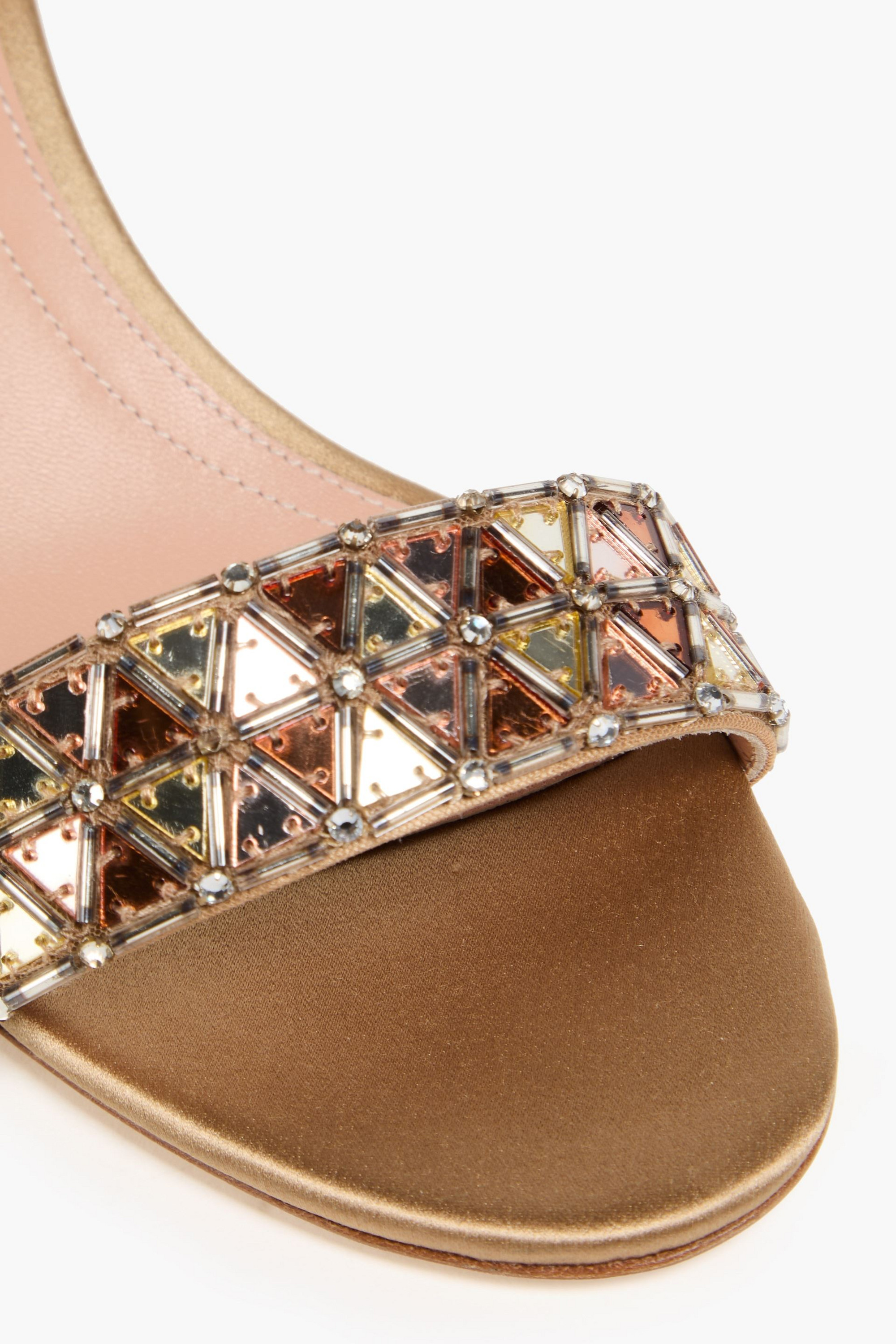 ALBERTA FERRETTI Crystal-embellished satin sandals thumbnail