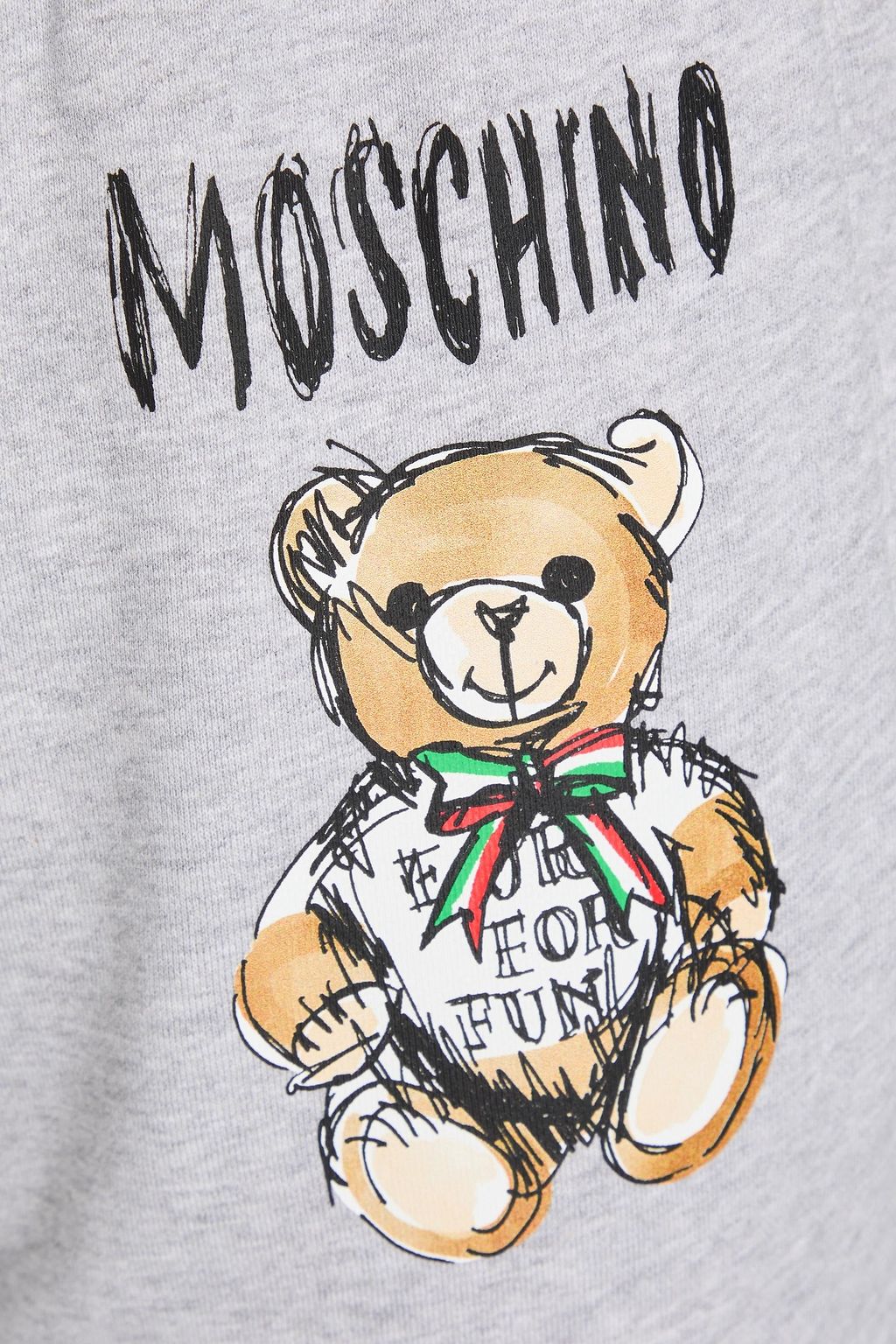 MOSCHINO بنطال رياضي من قطن تيري فرنسي مطاطي ومزين بطبعات