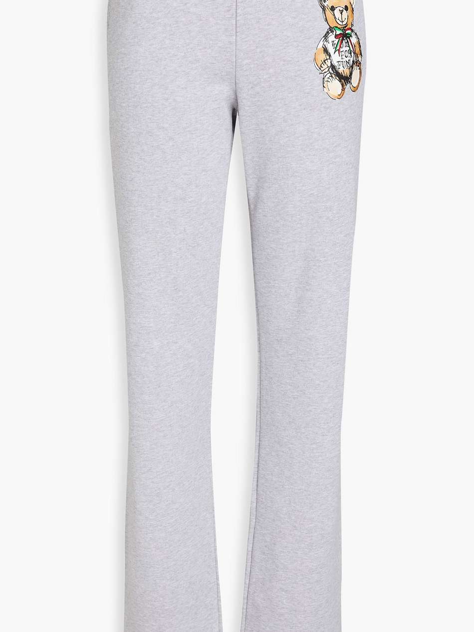 printed french cotton-terry track pants