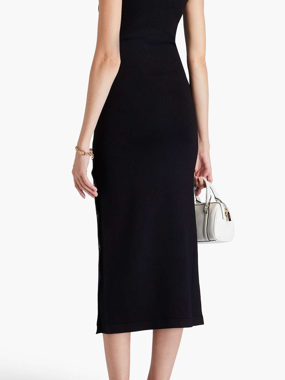 button-detailed knitted midi dress