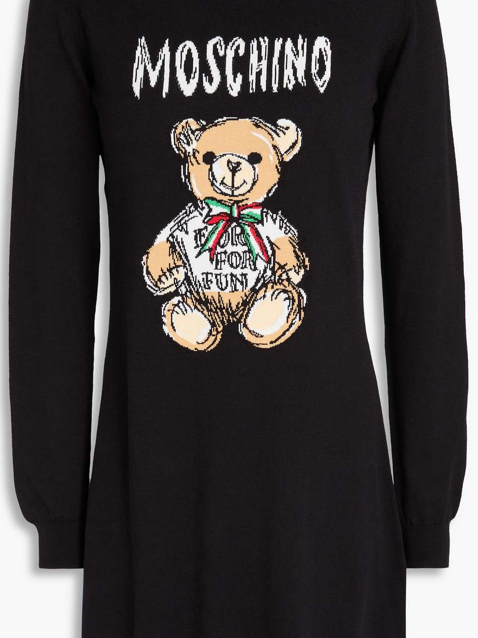 intarsia cotton mini dress