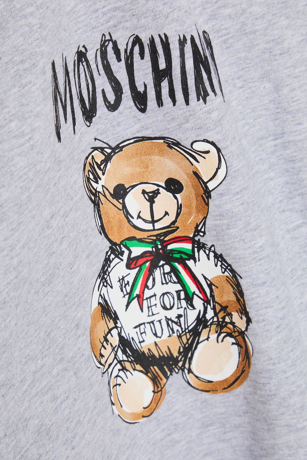 MOSCHINO تي شيرت من القطن والجيرسي مزين بطبعات