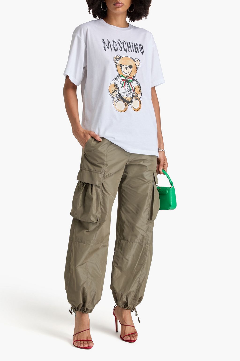 MOSCHINO Printed cotton-jersey T-shirt