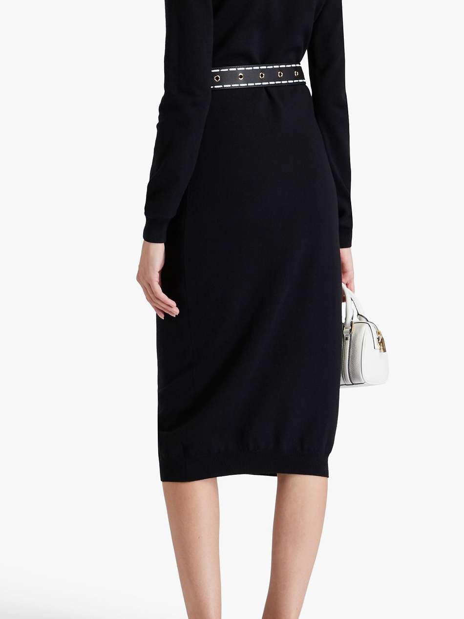 chain-embellished wool midi dress