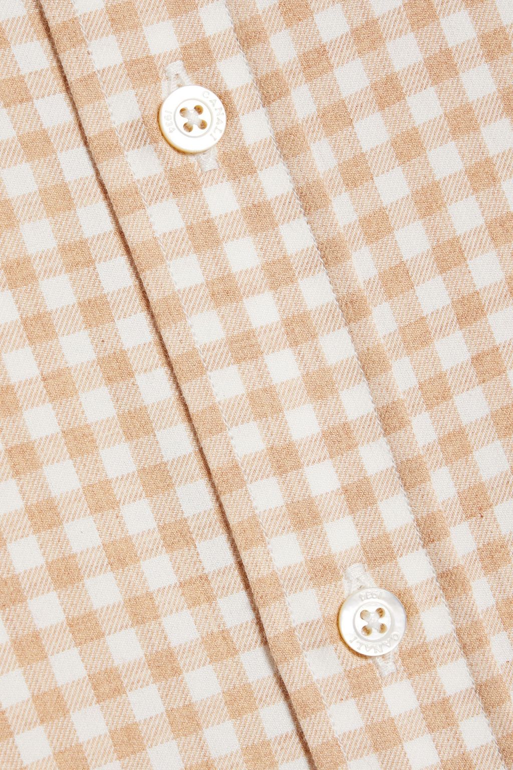 CANALI Checked cotton and cashmere-blend shirt