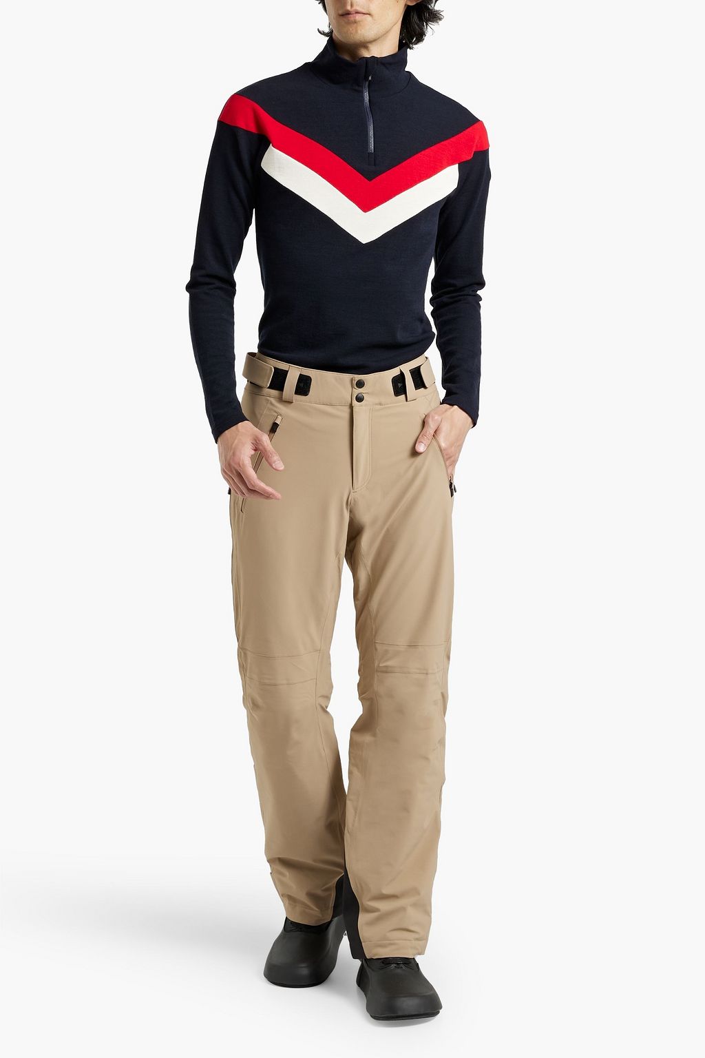 WE NORWEGIANS Striped merino wool-blend base layer