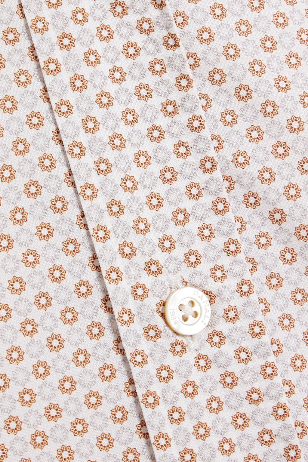 CANALI Printed cotton-poplin shirt