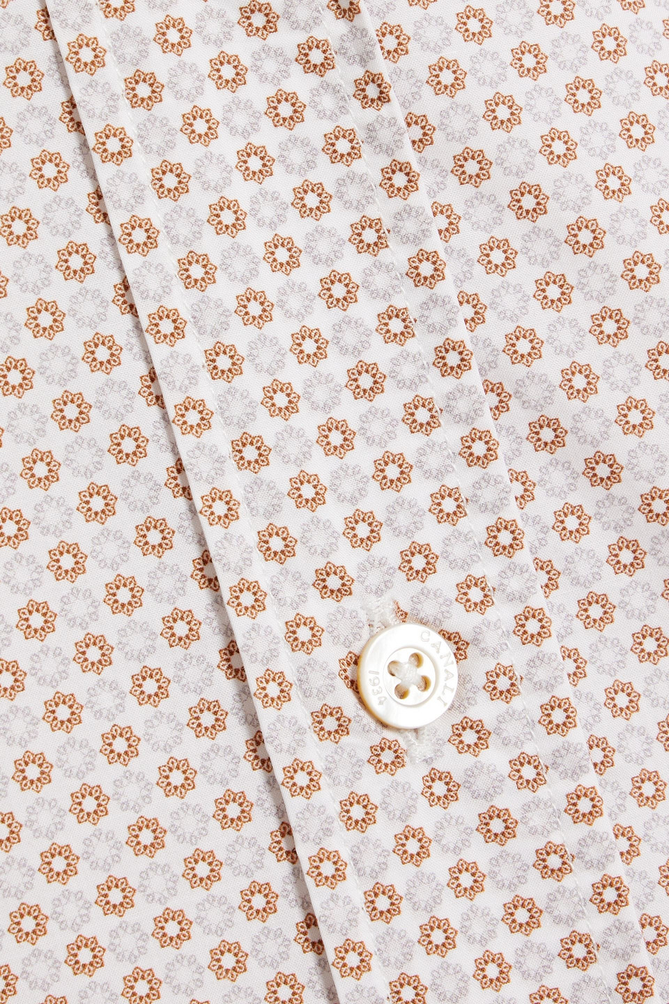 Canali Printed Cotton-poplin Shirt In Sand