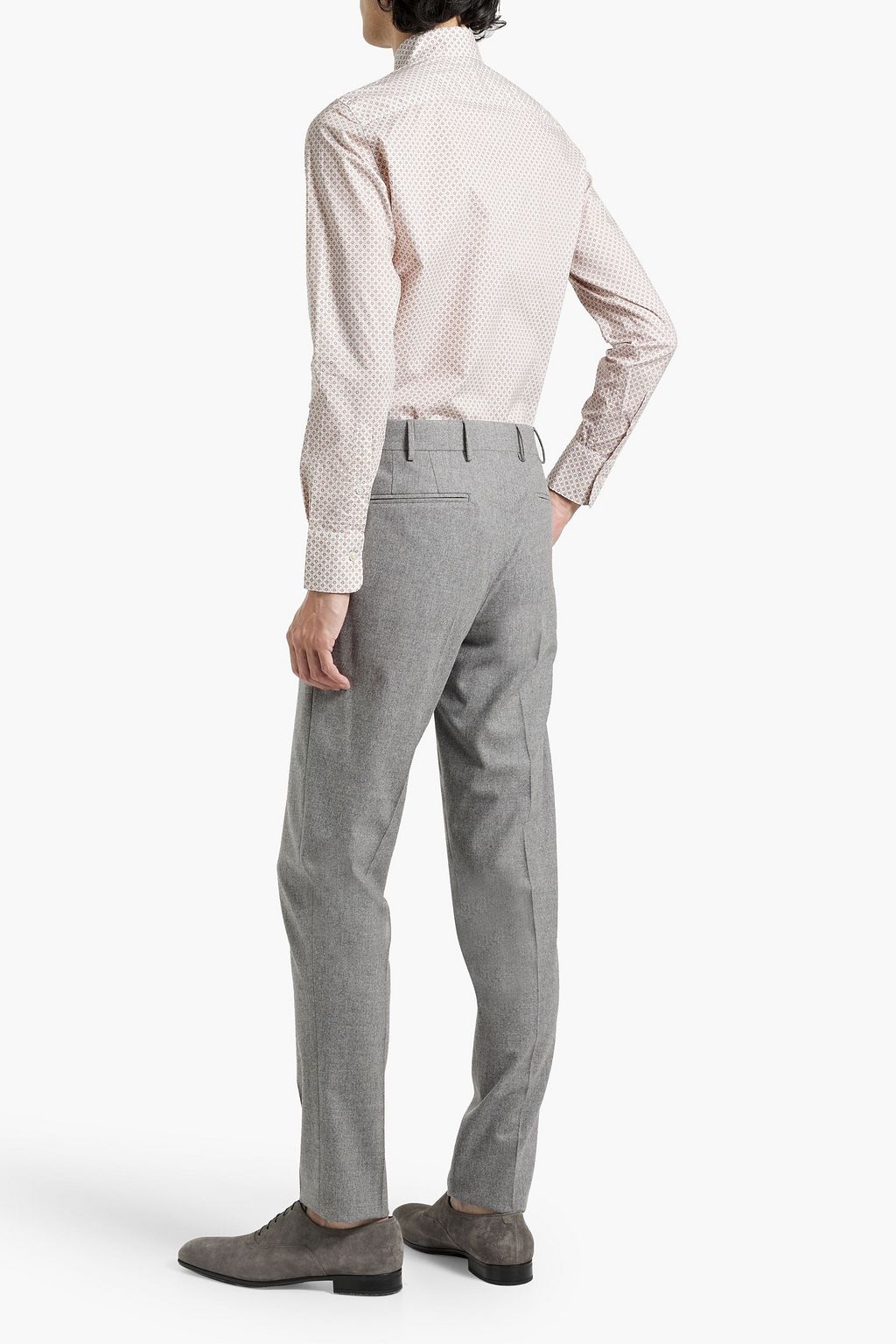 CANALI Printed cotton-poplin shirt