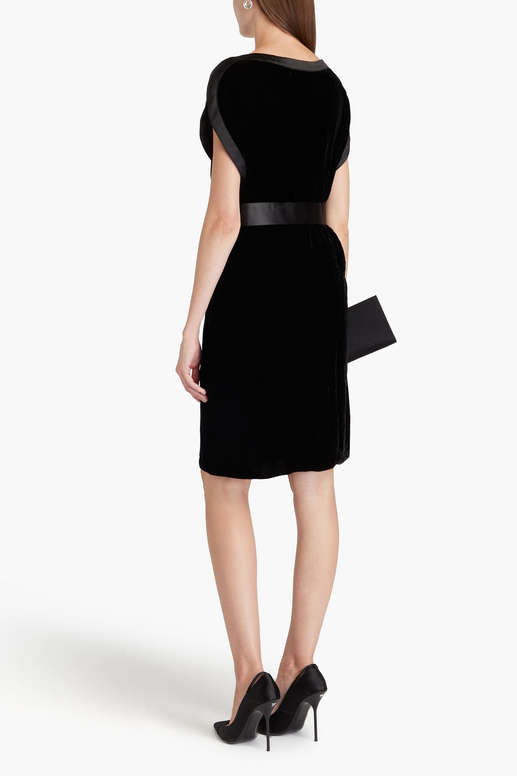 EMPORIO ARMANI فستان من المخمل