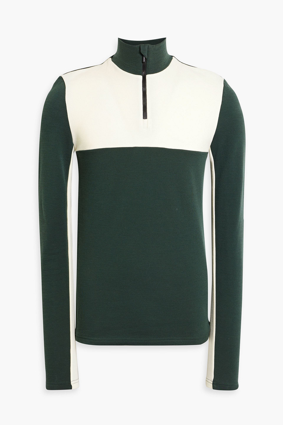 We Norwegians Two-tone Merino Wool-blend Base Layer In Dark Green