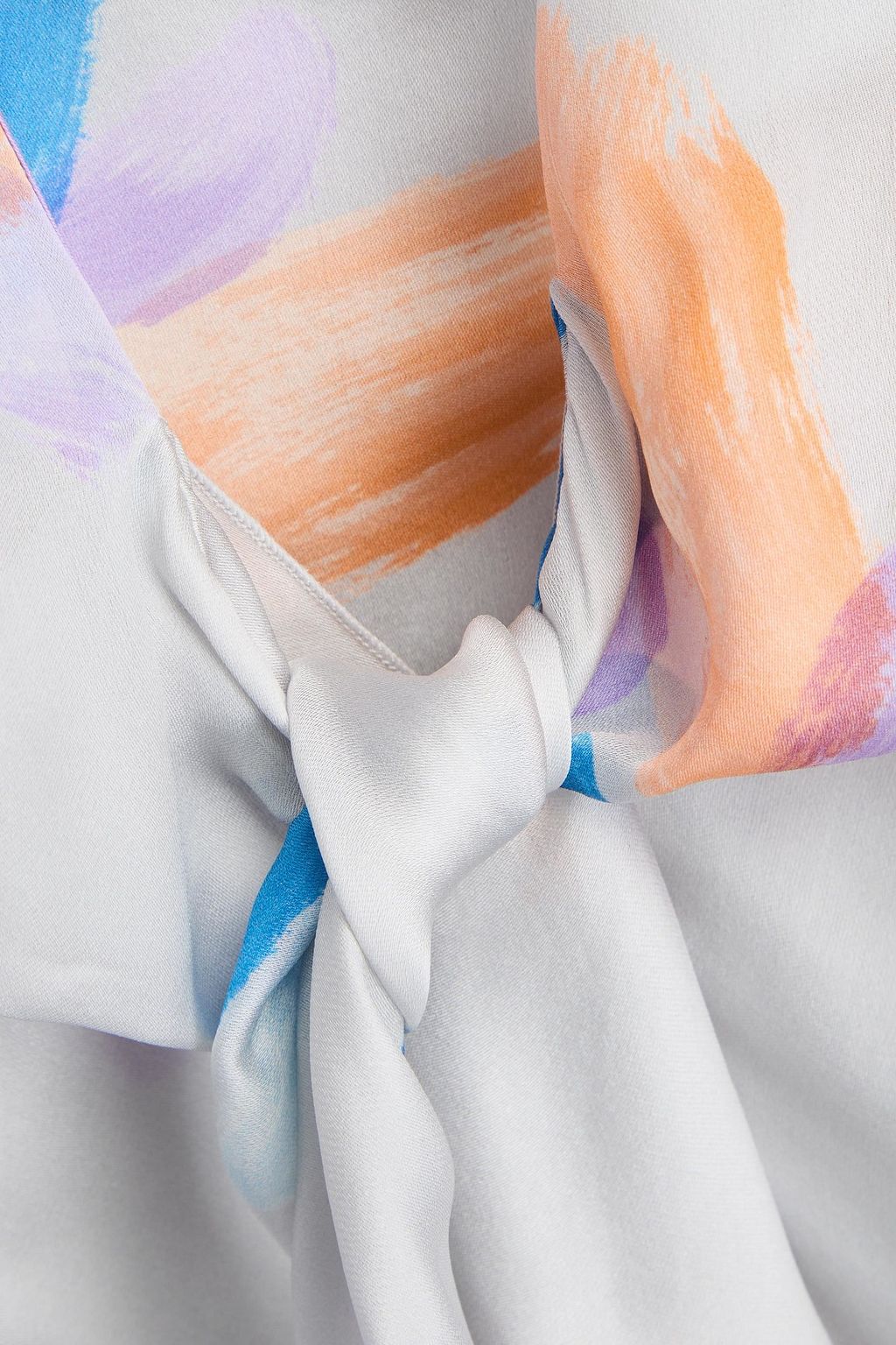 EMPORIO ARMANI Knotted silk crepe de chine dress