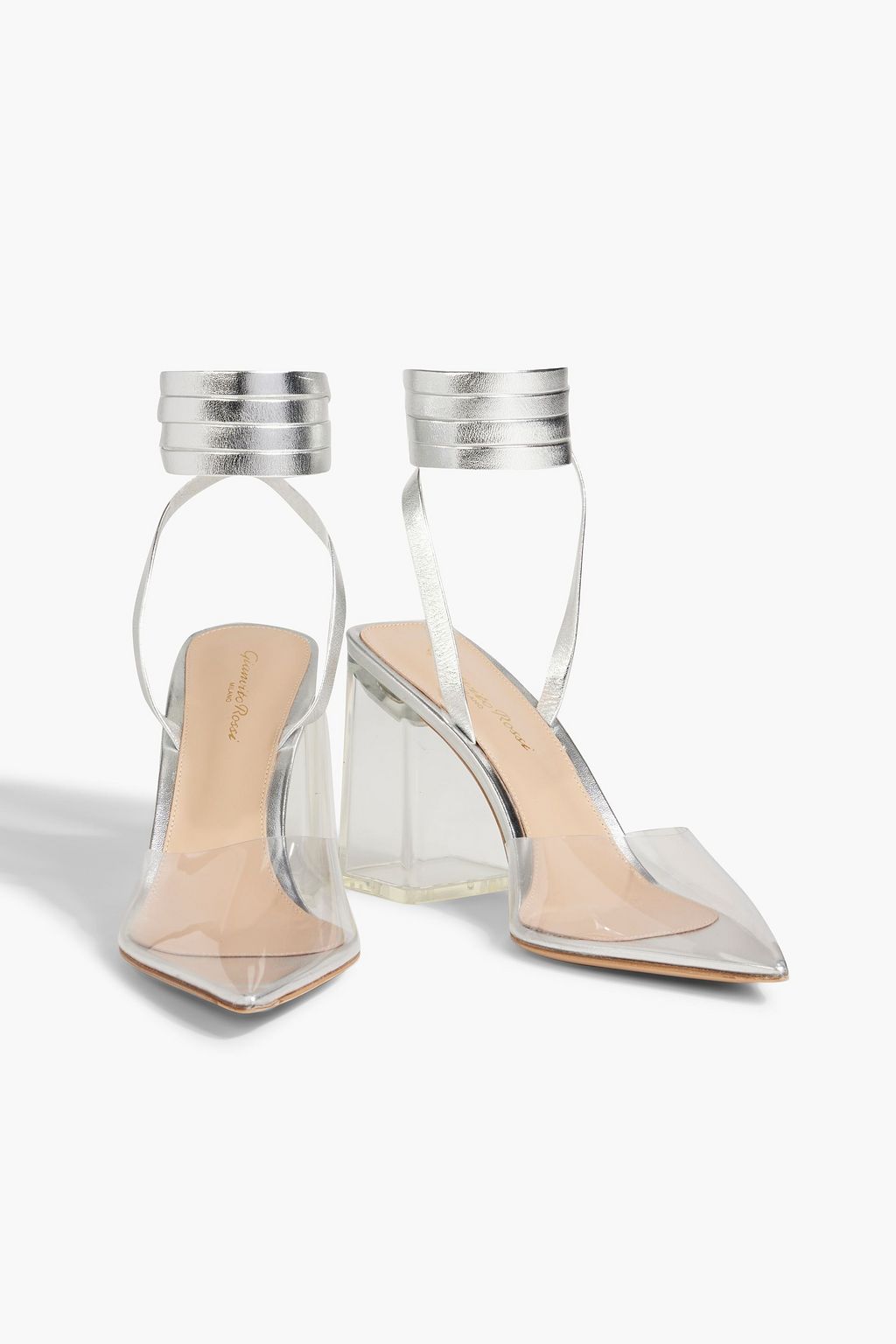 GIANVITO ROSSI Metallic leather and PVC pumps