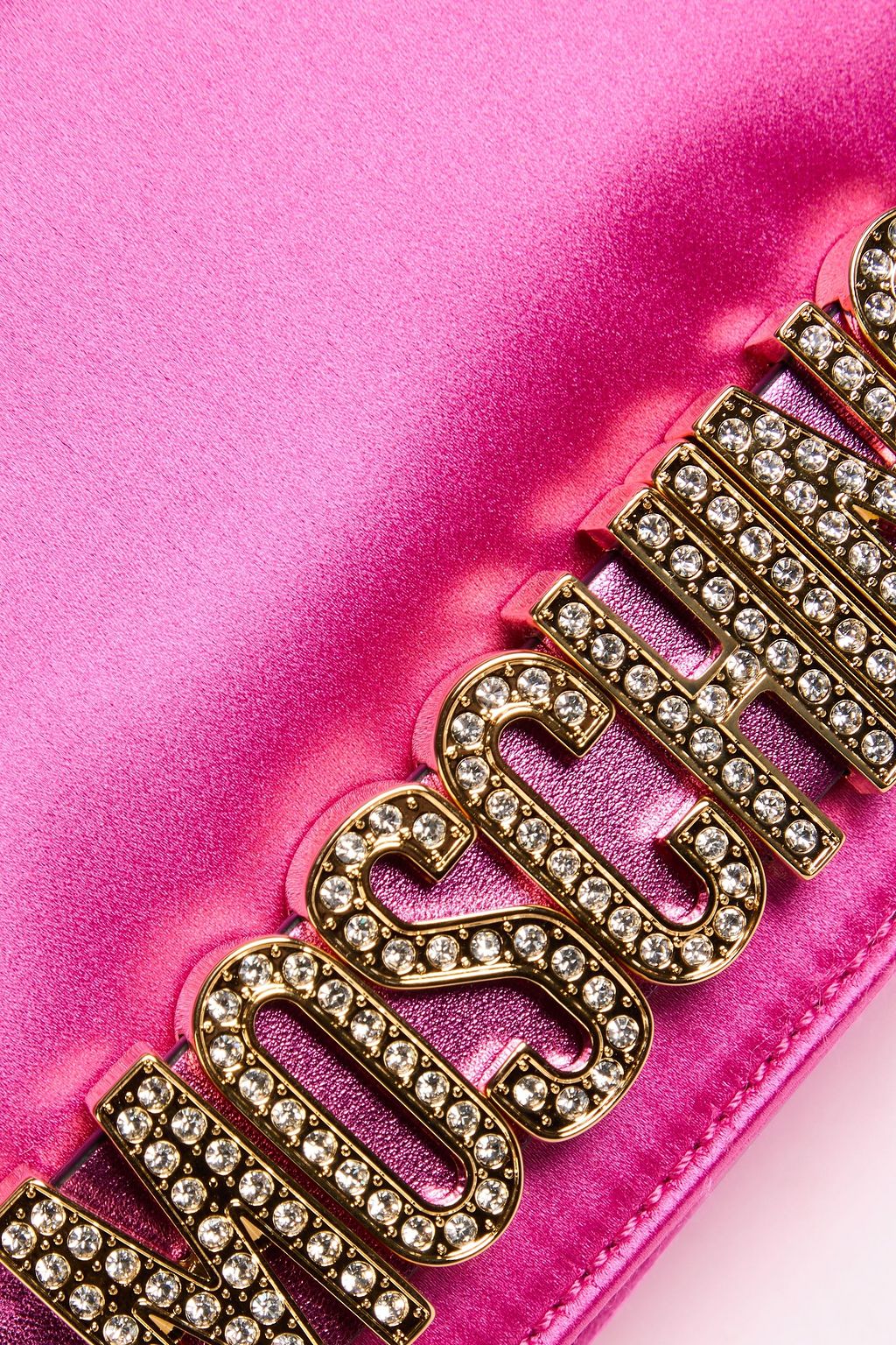 MOSCHINO حقيبة كروس بودي من الساتان بتصميم مزركش