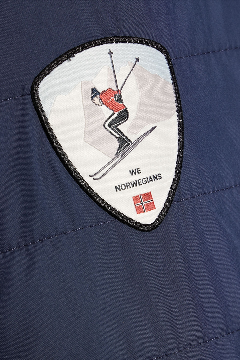 Shop We Norwegians Myrken Lavalan Quilted Two-tone Ski Jacket In Navy