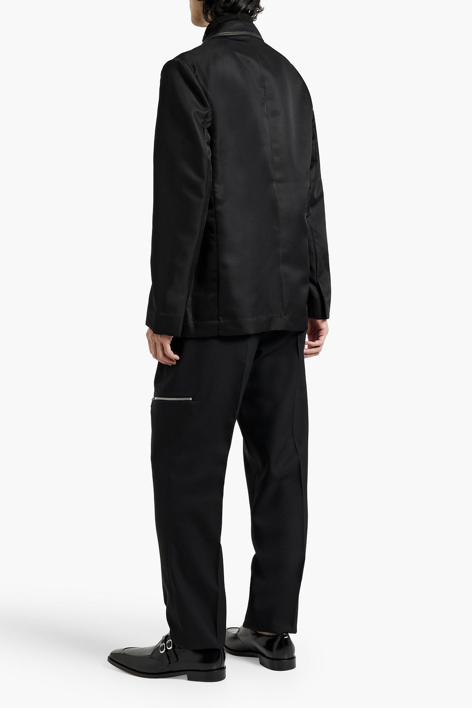 Acne Studios Topstitched Twill Blazer In Black