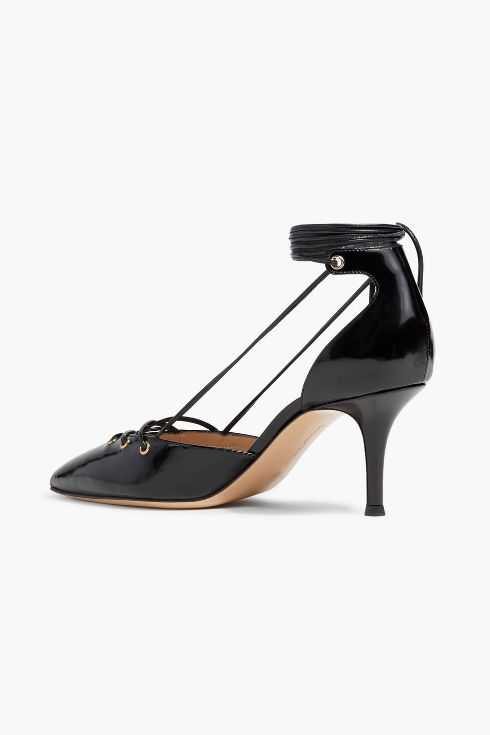 Gianvito Rossi Lace-up Leather Pumps In Black