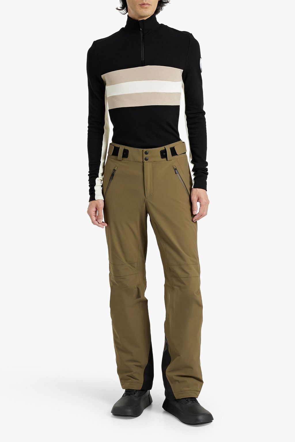 WE NORWEGIANS Striped merino wool-blend base layer