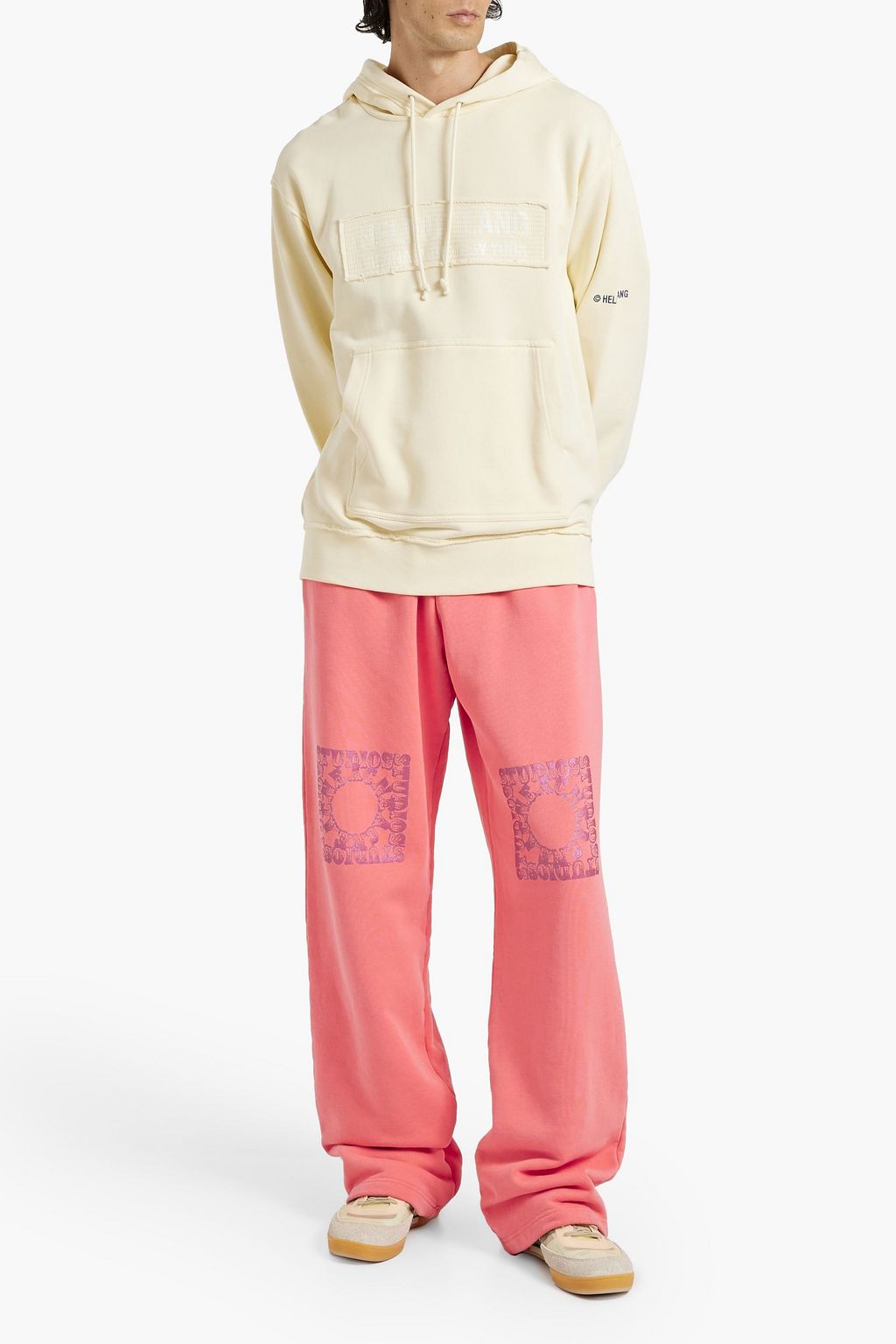 ACNE STUDIOS Printed French cotton-terry drawstring sweatpants