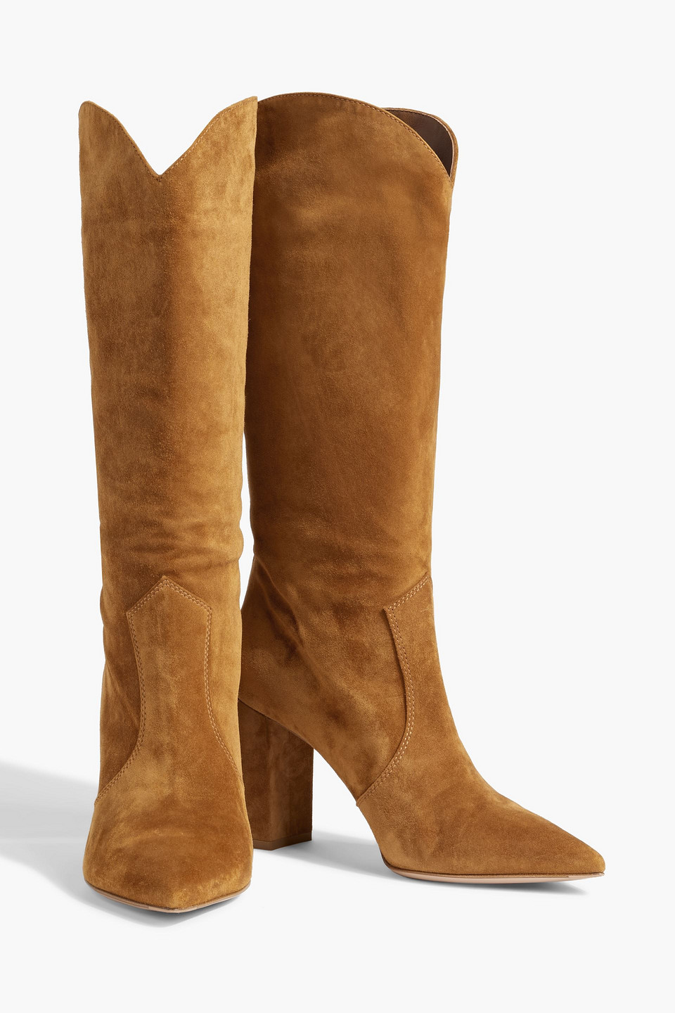 Gianvito Rossi Western-style Pointed Boots In Camel